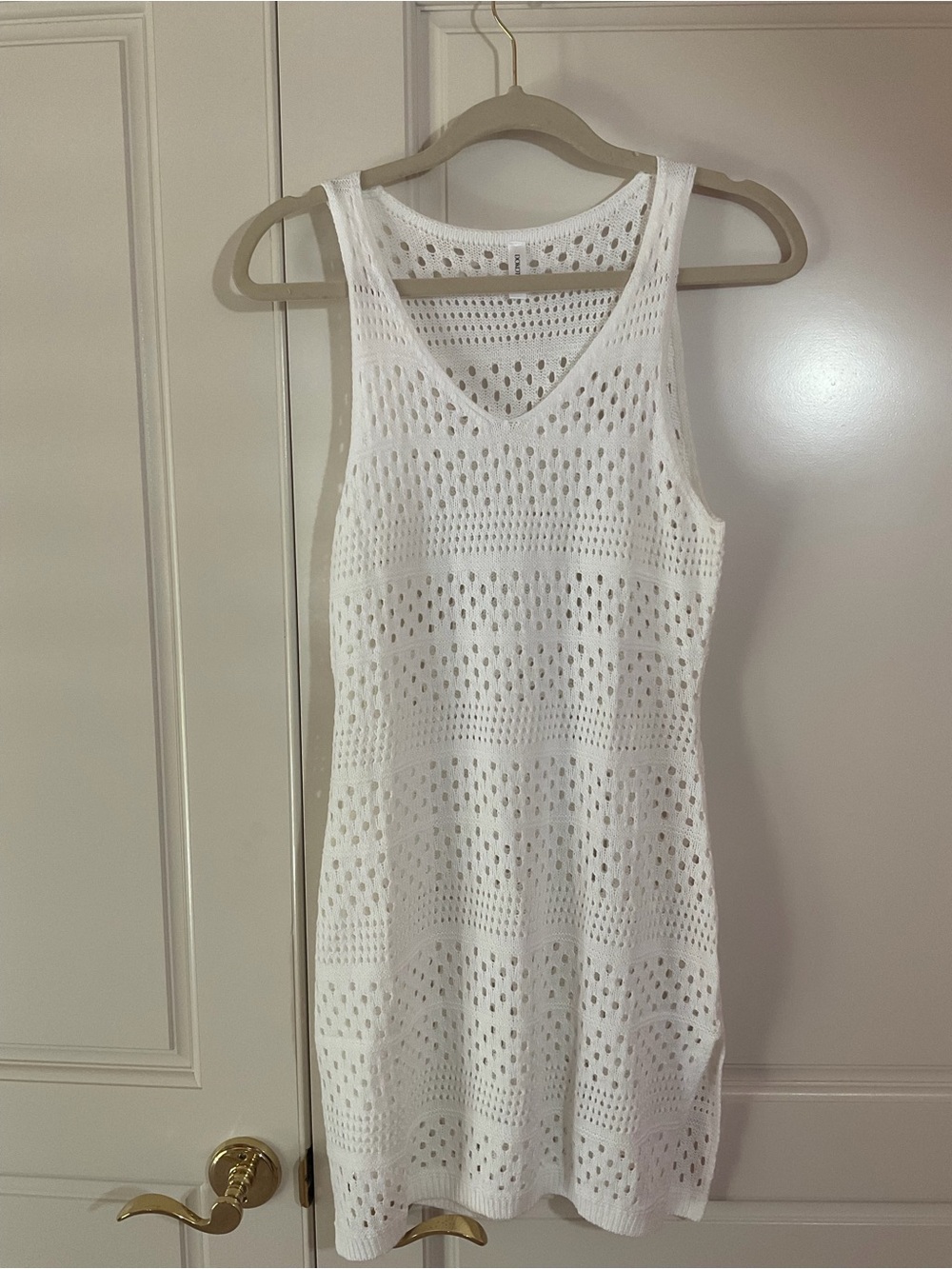 White Soft Knit Sleeveless Coverup/ Dress